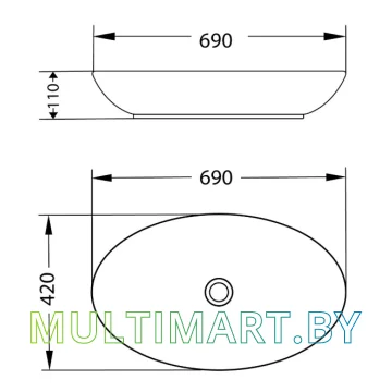 Умывальник Lauter 21571 (клапан 21190B + сифон 21635B, черный матовый) картинка 10